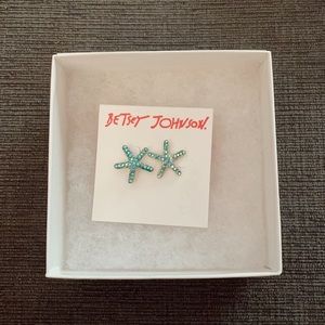 Betsy Johnson blue starfish earrings